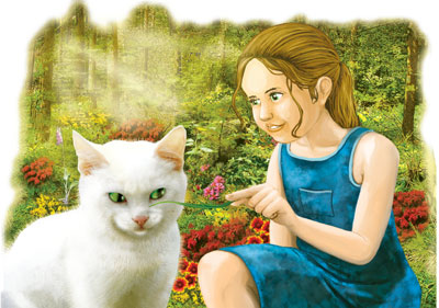 Emma kitzelt Katze